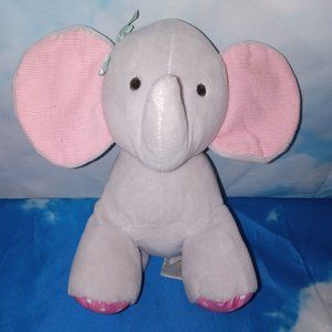 Gray plush Baby Musical Elephant with heart - Carter’s Child of Mine - Works!